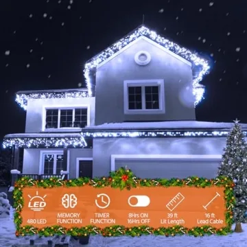 USOKYO 480 LED Icicle Christmas Lights for Every Occasion