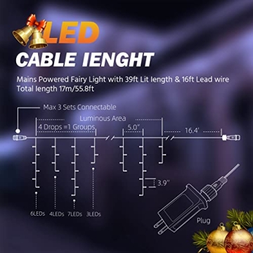USOKYO 480 LED Icicle Christmas Lights for Every Occasion