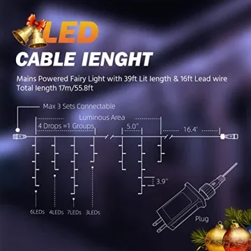 USOKYO 480 LED Icicle Christmas Lights for Every Occasion