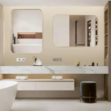 TITAMEG 22x30 Matte Gold Bathroom Mirror for Glam Spaces