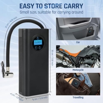 Compact Cordless Tire Inflator for All Vehicles and Sports