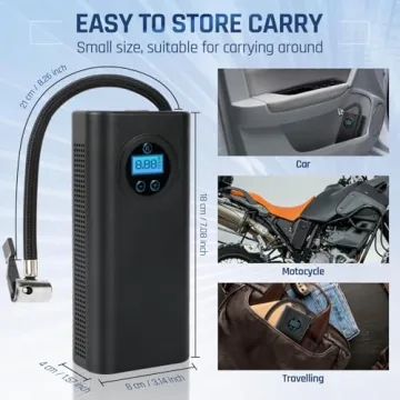 Compact Cordless Tire Inflator for All Vehicles and Sports