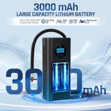 Compact Cordless Tire Inflator for All Vehicles and Sports