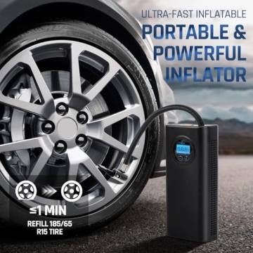 Compact Cordless Tire Inflator for All Vehicles and Sports