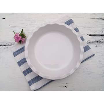 Emile Henry Made In France 9 Inch Pie Dish, White