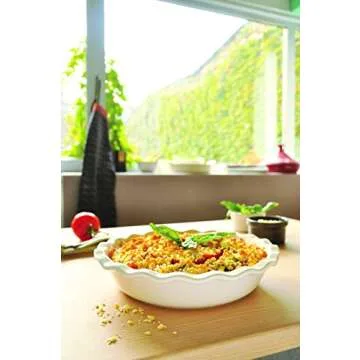 Emile Henry Made In France 9 Inch Pie Dish, White