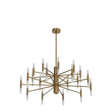 KCO Lighting Brushed Brass Sputnik Ceiling Chandelier Pendant Light