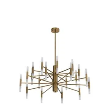 KCO Lighting Brushed Brass Sputnik Ceiling Chandelier Pendant Light