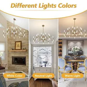 KCO Lighting Brushed Brass Sputnik Ceiling Chandelier Pendant Light