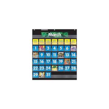 Scholastic Classroom Resources Pocket Chart Monthly Calendar, Black (SC583866) 0.16 H x 25.46 L x 9....