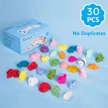 Nuseya 30pcs Mochi Squishy Toys No Duplicates Fidget Toys Gift for Kids Girl Boy Party Favor Kawaii ...