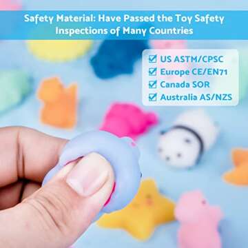 Nuseya 30pcs Mochi Squishy Toys No Duplicates Fidget Toys Gift for Kids Girl Boy Party Favor Kawaii Squishies Mini Sensory Stress Relief Toys Birthday Gift Classroom Prizes Goodie Bag Stuffers