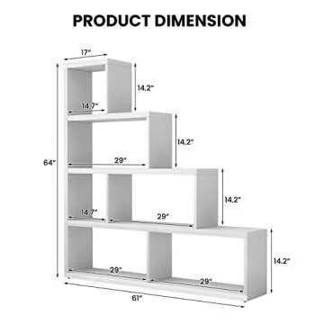 Tangkula 6-Cube Stepped Bookshelf - Stylish Wood Shelf