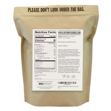 Anthony's Allulose Sweetener, 1 lb, Batch Tested Gluten Free, Keto Friendly Sugar Alternative, Zero ...