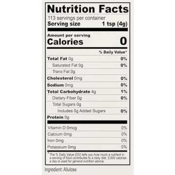 Anthony's Allulose Sweetener, 1 lb, Batch Tested Gluten Free, Keto Friendly Sugar Alternative, Zero Net Carb, Low Calorie