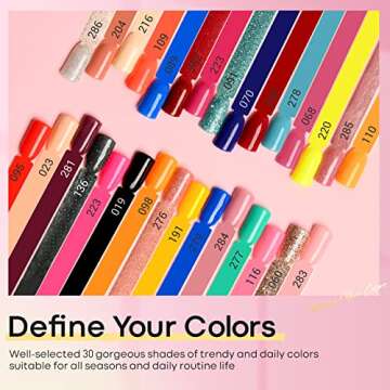 Modelones 33 Pcs Dip Powder Nail Kit Starter, 30 Colors Fall Nude Pink Dipping Nails Kit with Base Top Coat Activator Liquid Set and Nail Tools, Essential Dip System Kit No Lamp Needed Saving Time DIY Manicure Salon