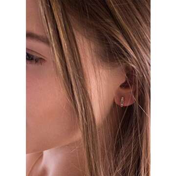 SWEETV 925 Sterling Silver Huggie Earrings for Women, 14K Gold Plated Small Huggies Hoop Earrings for Cartilage, Hypoallergenic-suitable for ages 15+
