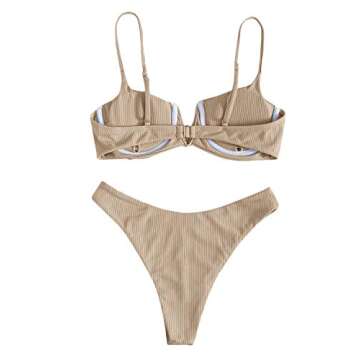 Shop Verdusa Apricot Underwire Bikini Swimsuit for Women