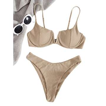 Shop Verdusa Apricot Underwire Bikini Swimsuit for Women