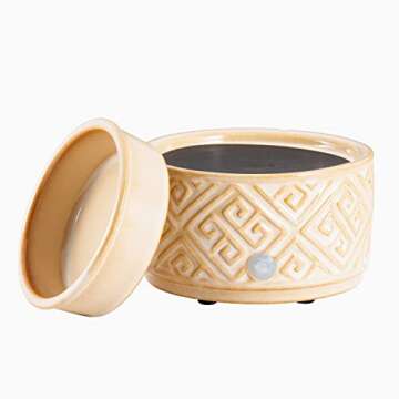 Ceramic Candle Warmer Electric with Safety Timer - 2-in-1 Fragrance Warmer for Wax Melts & Jar Candl...