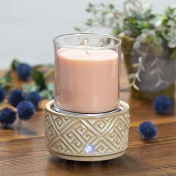 Stylish Electric Ceramic Candle Warmer with Timer