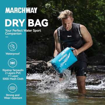MARCHWAY Floating Waterproof Dry Bag Backpack 5L/10L/20L/30L/40L, Roll Top Sack Keeps Gear Dry for K...