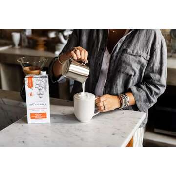 milkadamia Macadamia Milk - Unsweetened Barista - 32 Fl Oz (Pack of 6) - Lactose Free Milk, Vegan Shelf Stable Milk, Plant Based Non Dairy Milk, Organic Dairy Free Macadamia Nut Milk