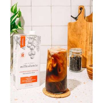 milkadamia Macadamia Milk - Unsweetened Barista - 32 Fl Oz (Pack of 6) - Lactose Free Milk, Vegan Shelf Stable Milk, Plant Based Non Dairy Milk, Organic Dairy Free Macadamia Nut Milk