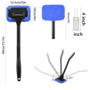desin Car Windshield Cleaning Tool, Windshield Cleaner with 5 Washable and Reusable Microfiber Pads ...