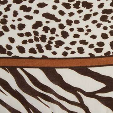 Hadley Wren Women's Lightweight Spring Animal Print Fashion Scarf, Urban Safari Brown, One Size
