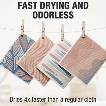 Eparé Absorbent Swedish Dish Cloths - 8 Pack Reusable Towels