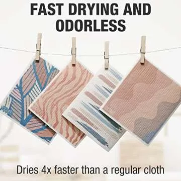 Eparé Absorbent Swedish Dish Cloths - 8 Pack Reusable Towels