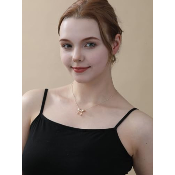 Elegant VULETO Gold Bow Necklace Perfect for Women