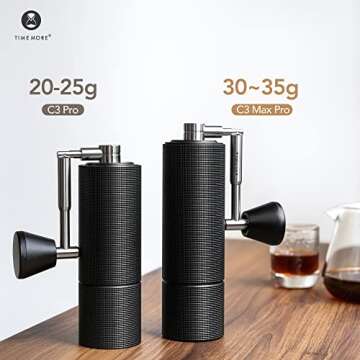 TIMEMORE Chestnut C3 MAX PRO Manual Coffee Grinder with Foldable Handle, Stainless Steel Conical Bur...