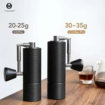 TIMEMORE Chestnut C3 MAX PRO Manual Coffee Grinder with Foldable Handle, Stainless Steel Conical Bur...