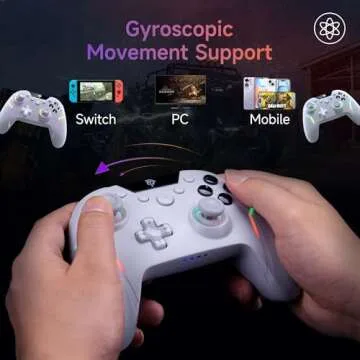 EasySMX X20 Wireless Gaming Controller with RGB Backlit, 2-Stage Hall Effect Stick, 1000Hz Polling Rate, 6-Axis Gyro on Multi-Platform, Mech Buttons- Compatible with PC/Switch/Steam/Android