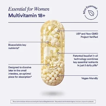 Ritual Multivitamin for Women 18+ with Vitamin D3 for Immune Support*, Vegan Omega 3 DHA, B12, Iron, Gluten Free, Non GMO, USP Verified, 30 Day Supply, 60 Capsules