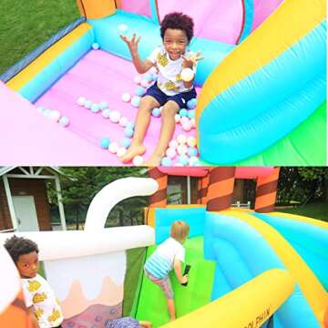 Doctor Dolphin Inflatable Bounce House, Inflatable Bounce House for Kids Large, Kids Bounce House with Slide, Indoor Outdoor Jump House for Gift(450W Blower Included)