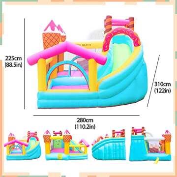 Doctor Dolphin Inflatable Bounce House, Inflatable Bounce House for Kids Large, Kids Bounce House with Slide, Indoor Outdoor Jump House for Gift(450W Blower Included)