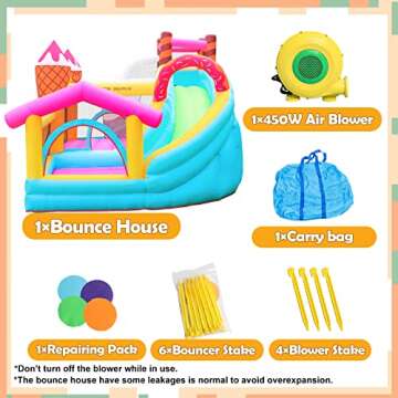 Doctor Dolphin Inflatable Bounce House, Inflatable Bounce House for Kids Large, Kids Bounce House with Slide, Indoor Outdoor Jump House for Gift(450W Blower Included)