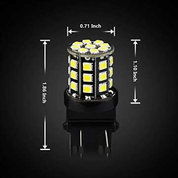 JDM ASTAR Super Bright AX-2835 Chipsets 3056 3156 3057 3157 LED Bulbs,Xenon White (Only used for backup reverse lights)