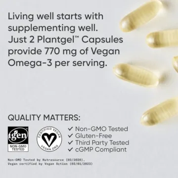 Vegan Omega-3 Algae Oil Supplement with No Aftertaste