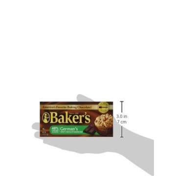 Baker's, German Sweet Chocolate, Baking Bar, 4oz Bar (Pack of 6)