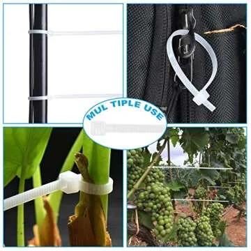 Hmrope 100pcs Cable Zip Ties White Heavy Duty 12 Inch, Premium Plastic Wire Ties Clear with 50 Pounds Tensile Strength, Self-Locking Nylon White Zip Ties for Indoor and Outdoor