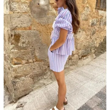 Yiulangde Y2K Peplum Pajamas Set for Stylish Comfort