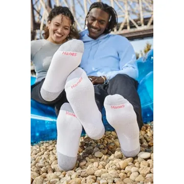 Hanes Men’s Ankle Socks 186V12, 12-Pack, 10-13, White (Shoe Size 6-12)