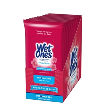 Wet Ones Antibacterial Hand Wipes - Fresh Scent, 20ct Travel Size (10 Pack)