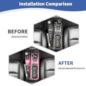 RT-TCZ for Jeep JL Pink Console Gear Shift 4WD Panel Trim Cover for Jeep Wrangler JL JLU 2018 up for...