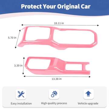 RT-TCZ for Jeep JL Pink Console Gear Shift 4WD Panel Trim Cover for Jeep Wrangler JL JLU 2018 up for Gladiator JT 2020 up Pink Interior Accessories 2pcs