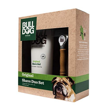 Eco-Friendly Bulldog Shave Duo: Bamboo Razor & Gel Set